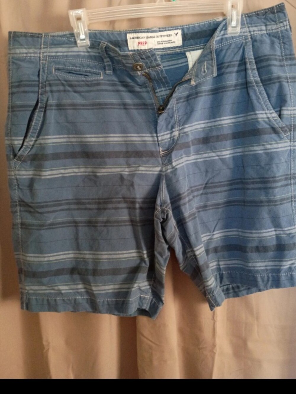 American Eagle Outfitters Blue Striped Flat Front Men’s Shorts